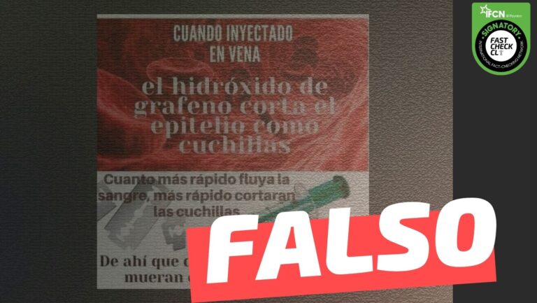 Lee más sobre el artículo “Cuando el hidróxido de grafeno es inyectado en vena corta el epitelio como cuchillas”: #Falso