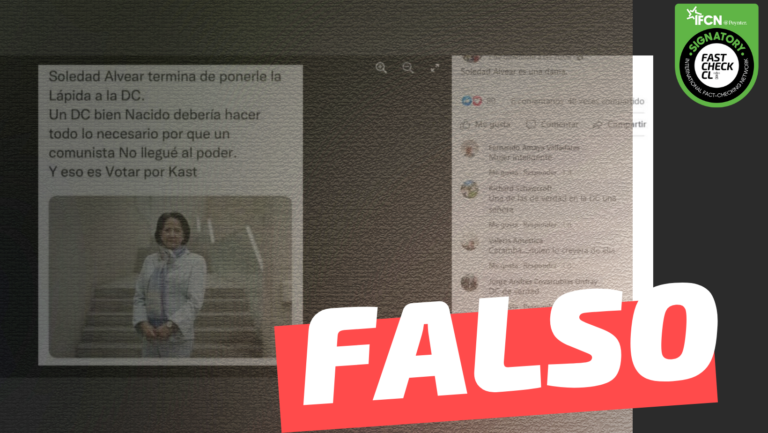 Lee más sobre el artículo Soledad Alvear apoya a votar por José Antonio Kast: #Falso