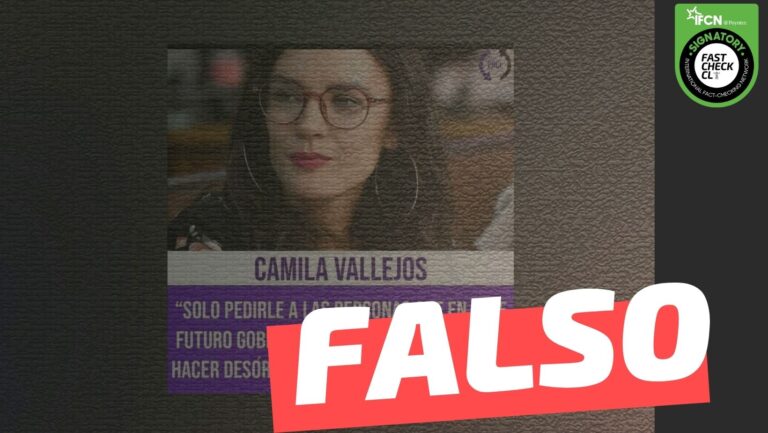 Lee más sobre el artículo Camila Vallejo: “Solo pedirle a las personas que en este futuro gobierno no salgan a marchar ni a hacer desórdenes. Eso no ayuda en nada”: #Falso