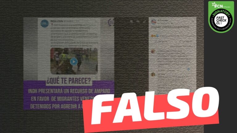 Lee más sobre el artículo “INDH presentará un recurso de amparo en favor de migrantes venezolanos detenidos por agredir a Carabineros”: #Falso