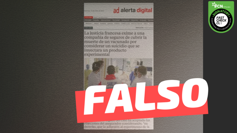 Lee más sobre el artículo “La justicia francesa eximió a una compañía de seguros de cubrir la muerte de un vacunado covid-19 por considerar un suicidio que se inyectara un producto experimental”: #Falso