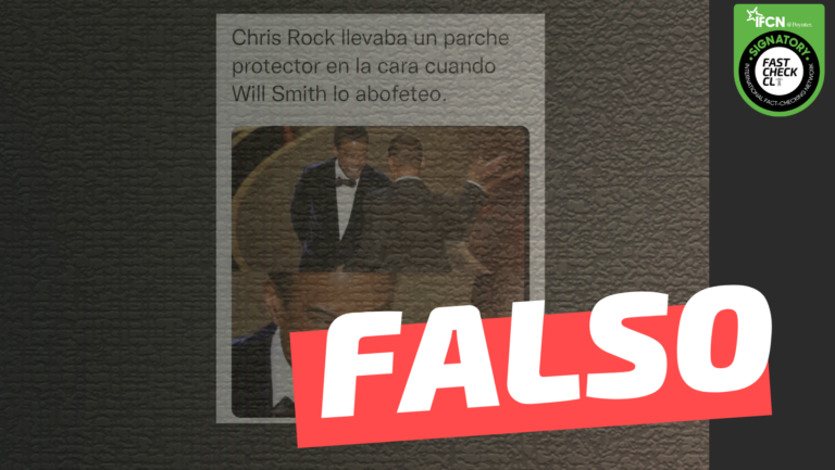 Lee más sobre el artículo (Imagen) “Chris Rock llevaba un parche protector cuando Will Smith lo abofeteó”: #Falso