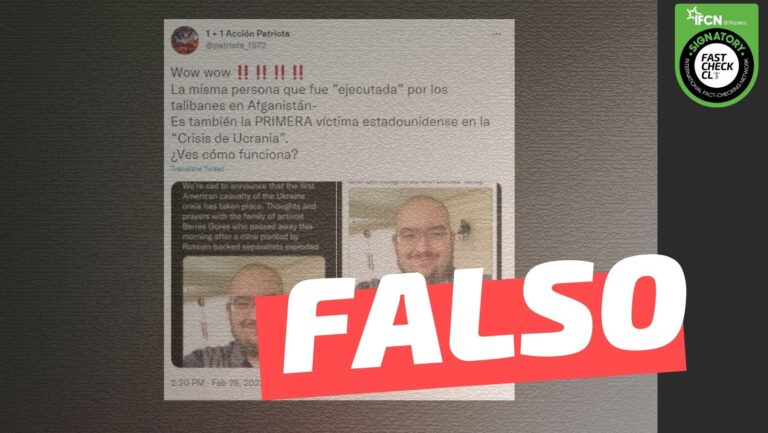 Lee más sobre el artículo “La misma persona que fue ‘ejecutada’ por los talibanes en Afganistán, es también la primera víctima estadounidense en la ‘Crisis de Ucrania'”: #Falso