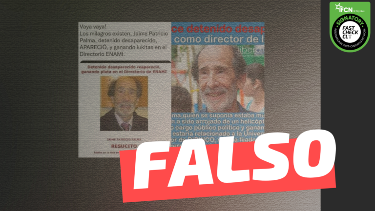 Lee más sobre el artículo “Jaime Patricio Palma, detenido desaparecido, apareció como director de la ENAMI”: #Falso