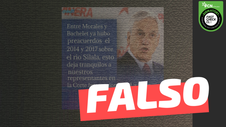 Lee más sobre el artículo (Imagen) Sebastián Piñera: “Entre Morales y Bachelet ya hubo preacuerdos el 2014 y 2017 sobre el río Silala”: #Falso