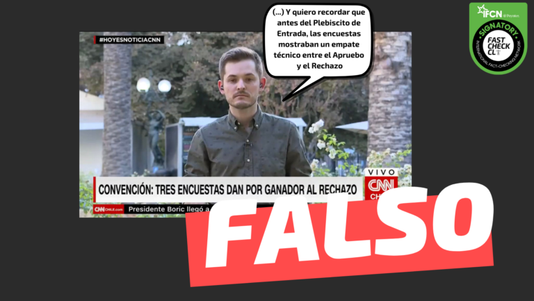 Lee más sobre el artículo “Antes del Plebiscito de Entrada, las encuestas mostraban un empate técnico entre el Apruebo y el Rechazo”: #Falso
