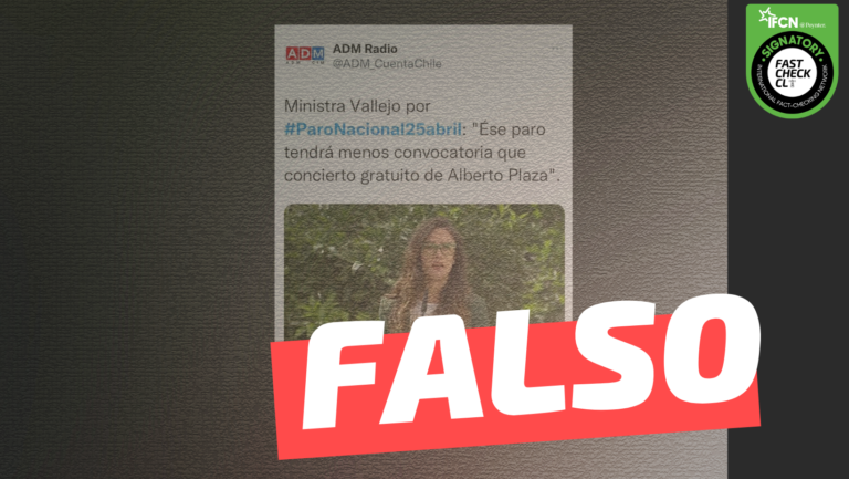 Lee más sobre el artículo Ministra Vallejo por Paro Nacional 25 de abril: “Ese paro tendrá menos convocatoria que concierto gratuito de Alberto Plaza”: #Falso