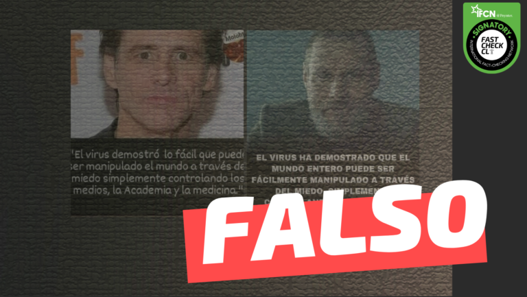 Lee más sobre el artículo Jim Carrey: “El virus demostró lo fácil que puede ser manipulado el mundo a través del miedo, simplemente controlando los medios, la academia y la medicina”: #Falso