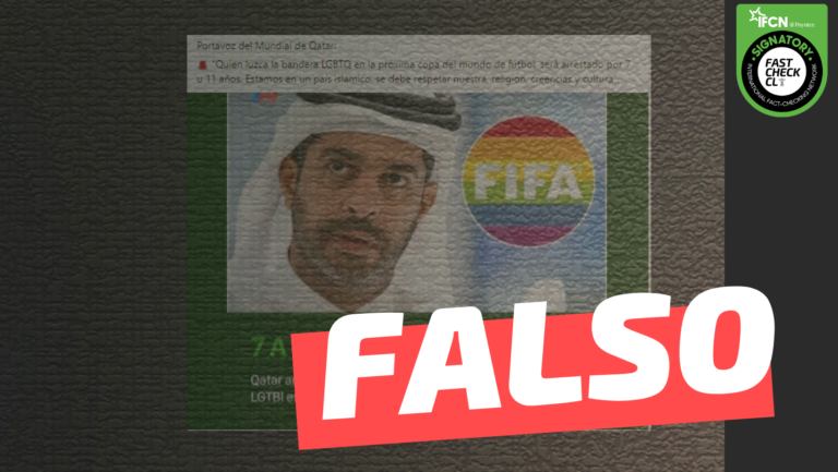 Lee más sobre el artículo Portavoz del Mundial de Qatar 2022: “Quien luzca la bandera LGBTQ en la próxima copa del mundo de fútbol, será arrestado por 7 u 11 años”: #Falso