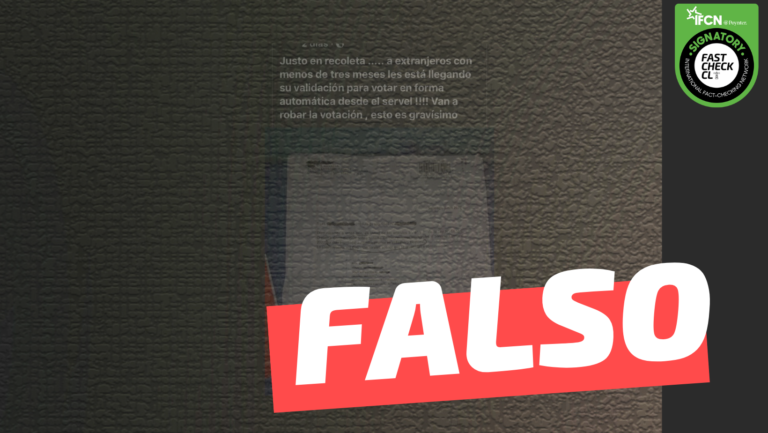Lee más sobre el artículo “Justo en Recoleta a extranjeros con menos de tres meses les está llegando su validación para votar en forma automática desde el Servel”: #Falso