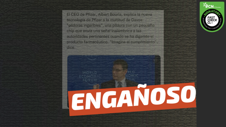 Lee más sobre el artículo CEO de Pfizer anunció en el Foro de Davos 2022 una nueva píldora con microchip: #Engañoso