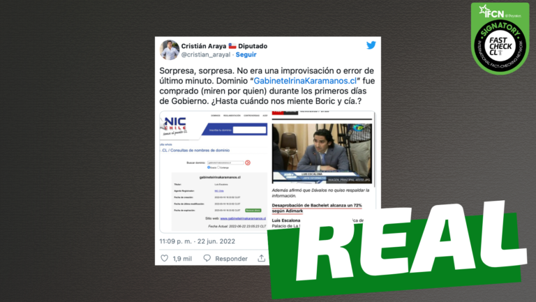 Lee más sobre el artículo “Dominio ‘gabineteirinakaramanos.cl’ fue comprado durante los primeros días de Gobierno”: #Real
