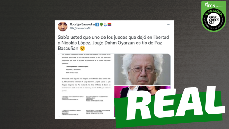 Lee más sobre el artículo “¿Sabía usted que uno de los jueces que dejó en libertad a Nicolás López, Jorge Dahm Oyarzún, es tío de Paz Bascuñan?”: #Real