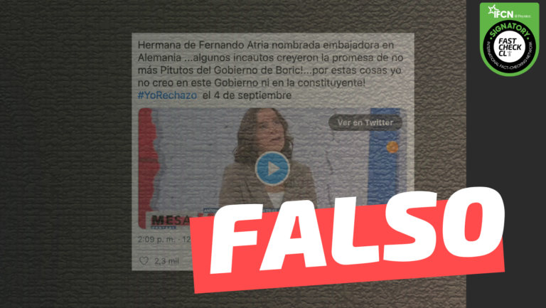 Lee más sobre el artículo “Hermana de Fernando Atria fue nombrada embajadora en Alemania”: #Falso