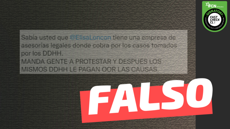 Lee más sobre el artículo “¿Sabía usted que Elisa Loncon tiene una empresa de asesorías legales donde cobra por los casos tomados por los DD.HH.?”: #Falso