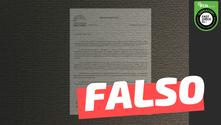 Lee más sobre el artículo Carta de agradecimiento de la Convención Constitucional a Andrónico Luksic: #Falso
