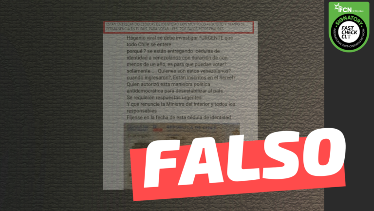 Lee más sobre el artículo (Imagen) “Están entregando cédulas de identidad con muy poco requisito y tiempo de permanencia en el país para votar”: #Falso