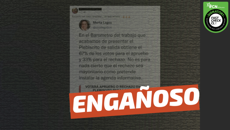 Lee más sobre el artículo (Imagen) Última encuesta del ‘Barómetro del Trabajo’ tiene como resultado un 67% para el Apruebo y un 33% para el Rechazo: #Engañoso