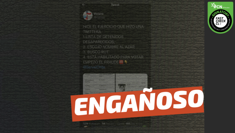 Lee más sobre el artículo “Detenidos desaparecidos están habilitados para votar, empezó el fraude”: #Engañoso