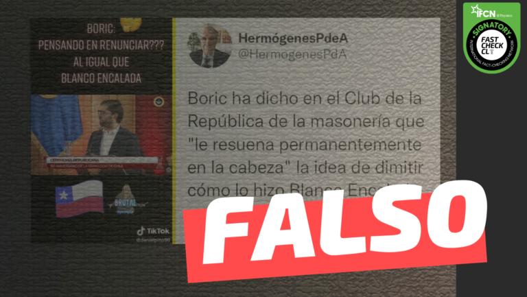 Lee más sobre el artículo Gabriel Boric dijo en el 160 aniversario de la Gran Logia que le “resuena permanentemente en la cabeza” dimitir, como el expresidente Blanco Encalada: #Falso