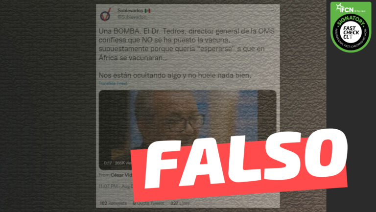 Lee más sobre el artículo “El Dr. Tedros, director general de la OMS confiesa que NO se ha puesto la vacuna”: #Falso
