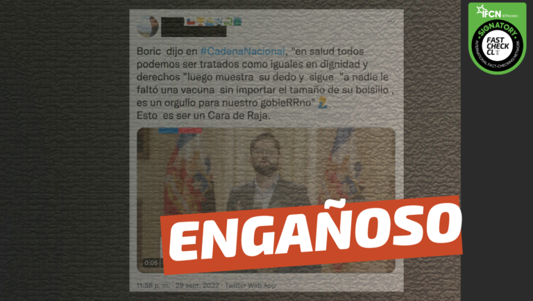 Lee más sobre el artículo (Video) Gabriel Boric: “A nadie le faltó una vacuna sin importar el tamaño de su bolsillo, es un orgullo para nuestro gobierno”: #Engañoso