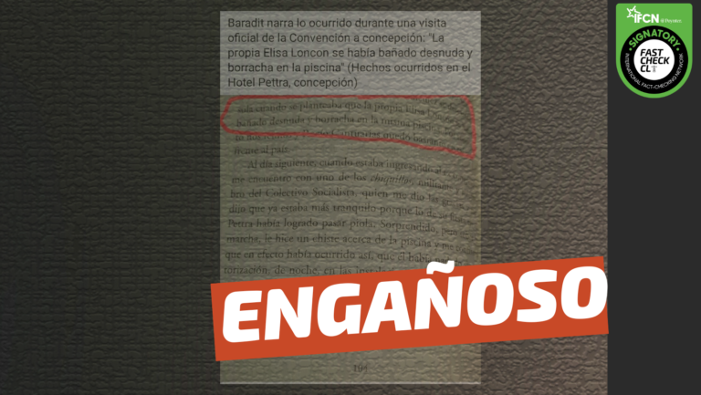 Lee más sobre el artículo (Imagen) “Baradit narra lo ocurrido durante una visita oficial de la Convención a Concepción: ‘La propia Elisa Loncon se había bañado desnuda y borracha en la piscina’”: #Engañoso