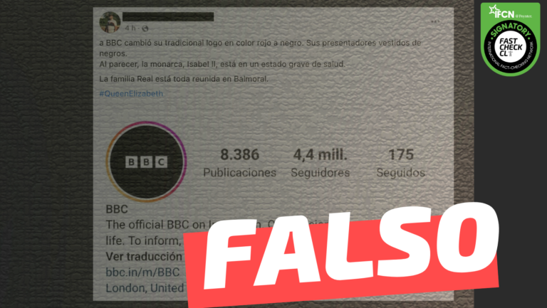 Lee más sobre el artículo La BBC cambió su tradicional logo rojo a negro por el estado de salud de la Reina Isabel: #Falso