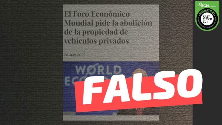 Lee más sobre el artículo “El Foro Económico Mundial pide la abolición de la propiedad de vehículos privados”: #Falso