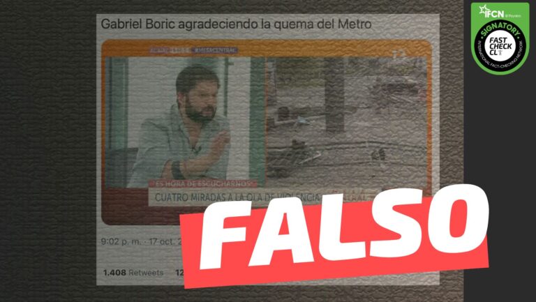 Lee más sobre el artículo (Video) “Gabriel Boric agradeciendo las quemas del Metro”: #Falso