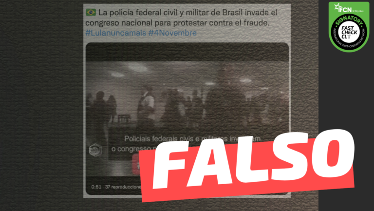 Lee más sobre el artículo (Video) “La policía federal civil y militar de Brasil invade el Congreso Nacional para protestar contra el fraude de las Elecciones Presidenciales”: #Falso