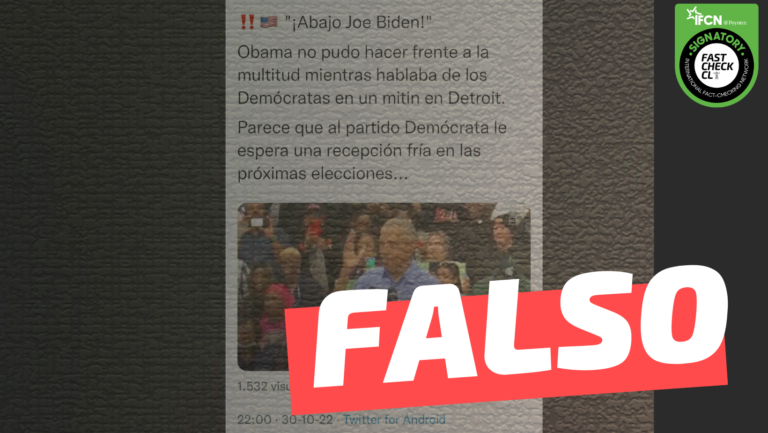 Lee más sobre el artículo (Video) “‘¡Abajo Joe Biden!’ Obama no pudo hacer frente a la multitud mientras hablaba de los Demócratas en un mitin en Detroit”: #Falso
