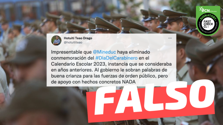 Lee más sobre el artículo “Desde el Ministerio de Educación han enviado el Calendario Escolar para el año 2023, en el cual vemos que se ha eliminado el día del Carabinero”: #Falso