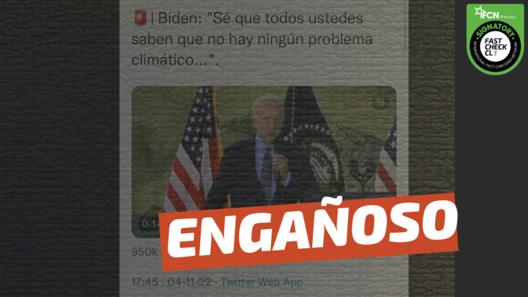 Lee más sobre el artículo (Video) Joe Biden: “Sé que todos ustedes saben que no hay ningún problema climático”: #Engañoso
