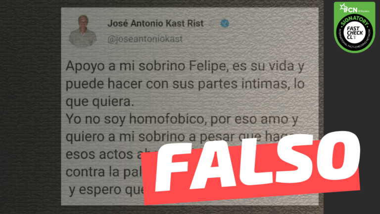 Lee más sobre el artículo José Antonio Kast: “Apoyo a mi sobrino Felipe, es su vida, puede hacer lo que quiera con sus partes íntimas (…)”: #Falso