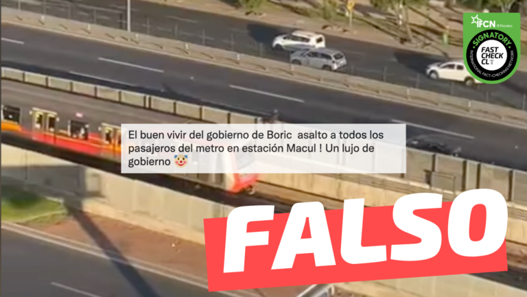 Lee más sobre el artículo (Video) “Delincuentes paran el Metro cerca de Estación Macul y roban celulares a todos sus pasajeros”: #Falso