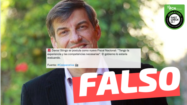 Lee más sobre el artículo “Daniel Stingo se postula como nuevo Fiscal Nacional: ‘tengo la experiencia y competencias necesarias’. El gobierno lo estaría evaluando”: #Falso