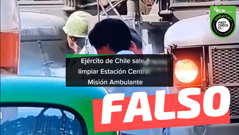 Lee más sobre el artículo (Video) “Ejército de Chile sale a limpiar Estación Central”: #Falso