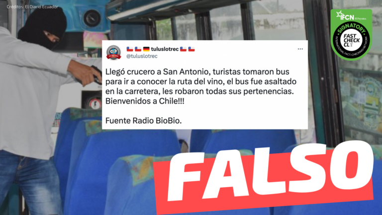 Lee más sobre el artículo “Llegó crucero a San Antonio, turistas tomaron bus para ir a conocer la ruta del vino, el bus fue asaltado en la carretera, les robaron todas sus pertenencias”: #Falso
