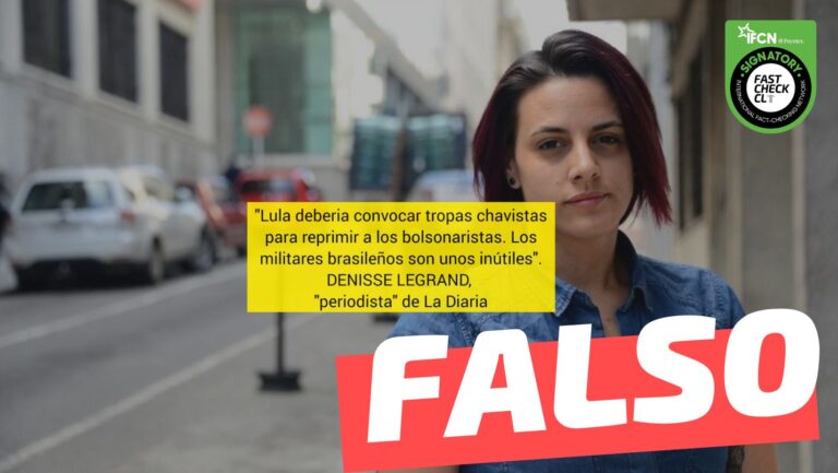 Lee más sobre el artículo Periodista uruguaya Denisse Legrand: “Lula debería convocar tropas chavistas para reprimir a los bolsonaristas”: #Falso