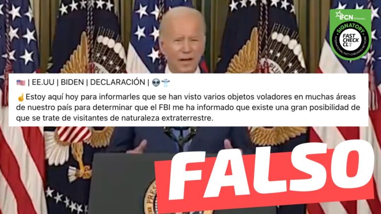 Lee más sobre el artículo (Video) Joe Biden: “Se han visto varios objetos voladores (…) el FBI me ha informado que existe una gran posibilidad de que se trate de visitantes de naturaleza extraterrestre”: #Falso