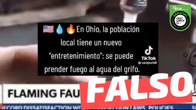 Lee más sobre el artículo (Video) “En Ohio, la población local tiene un nuevo ‘entretenimiento’: se puede prender fuego al agua del grifo”: #Falso