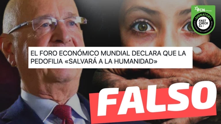 Lee más sobre el artículo “El Foro Económico Mundial declara que la pedofilia ‘salvará a la humanidad'”: #Falso