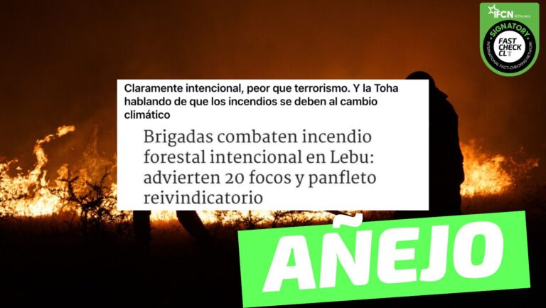Lee más sobre el artículo (Imagen) “Brigadas combaten incendio forestal en Lebu: advierten 20 focos y panfleto reivindicatorio”: #Añejo