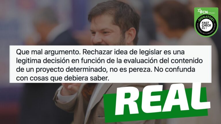Lee más sobre el artículo Gabriel Boric en 2019: “Rechazar idea de legislar es una legítima decisión en función de la evaluación del contenido de un proyecto, no es pereza”: #Real