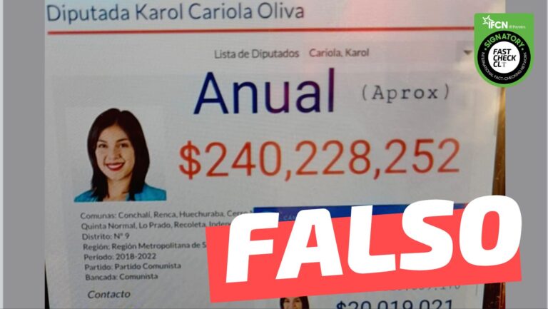 Lee más sobre el artículo (Imagen) “Esto es lo que recibe la diputada comunista Karol Cariola, $240 millones al año y mensualmente $20 millones”: #Falso