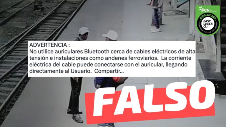 Lee más sobre el artículo (Video) “No utilice auriculares Bluetooth cerca de cables eléctricos de alta tensión (…) la corriente eléctrica del cable puede conectarse con el auricular, llegando directamente al usuario”: #Falso