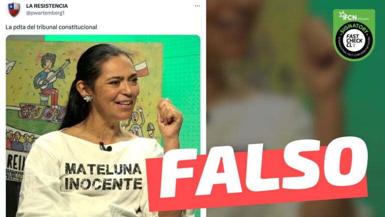 Lee más sobre el artículo (Imagen) La presidenta del Tribunal Constitucional con polera que dice “Inocente Mateluna”: #Falso