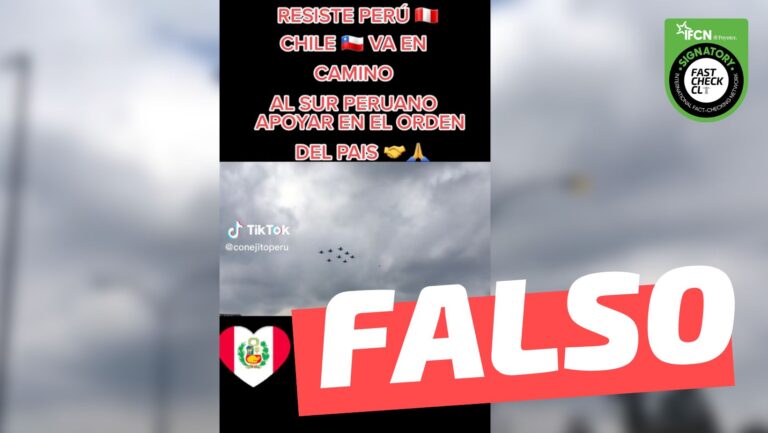 Lee más sobre el artículo Video muestra aviones chilenos en camino “al sur peruano a apoyar en el orden del país”: #Falso