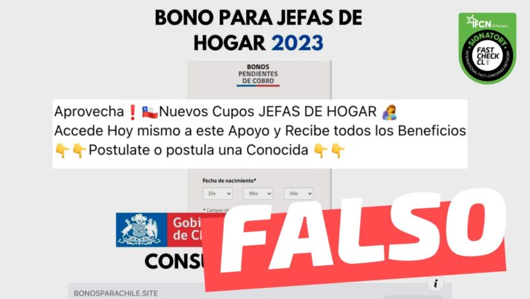 Lee más sobre el artículo Gobierno de Chile entrega “bono para jefas de hogar”: #Falso